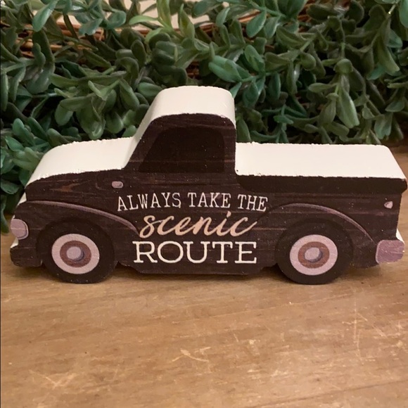 Last 1❗️Farmhouse Vintage Truck Scenic Route Sign - Picture 2 of 3